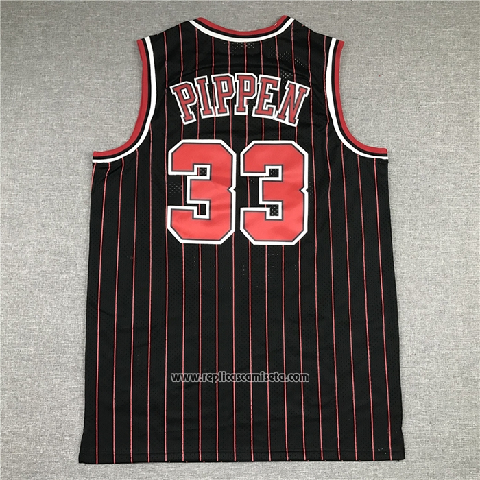 Camiseta Chicago Bulls Scottie Pippen #33 Hardwood Classics Throwback 1995-96 Negro